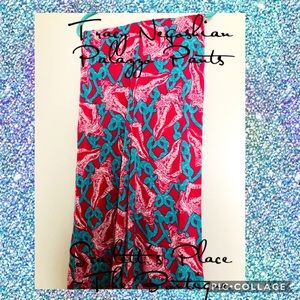 Tracy Negoshian Pink/Teal Palazzo Pants
